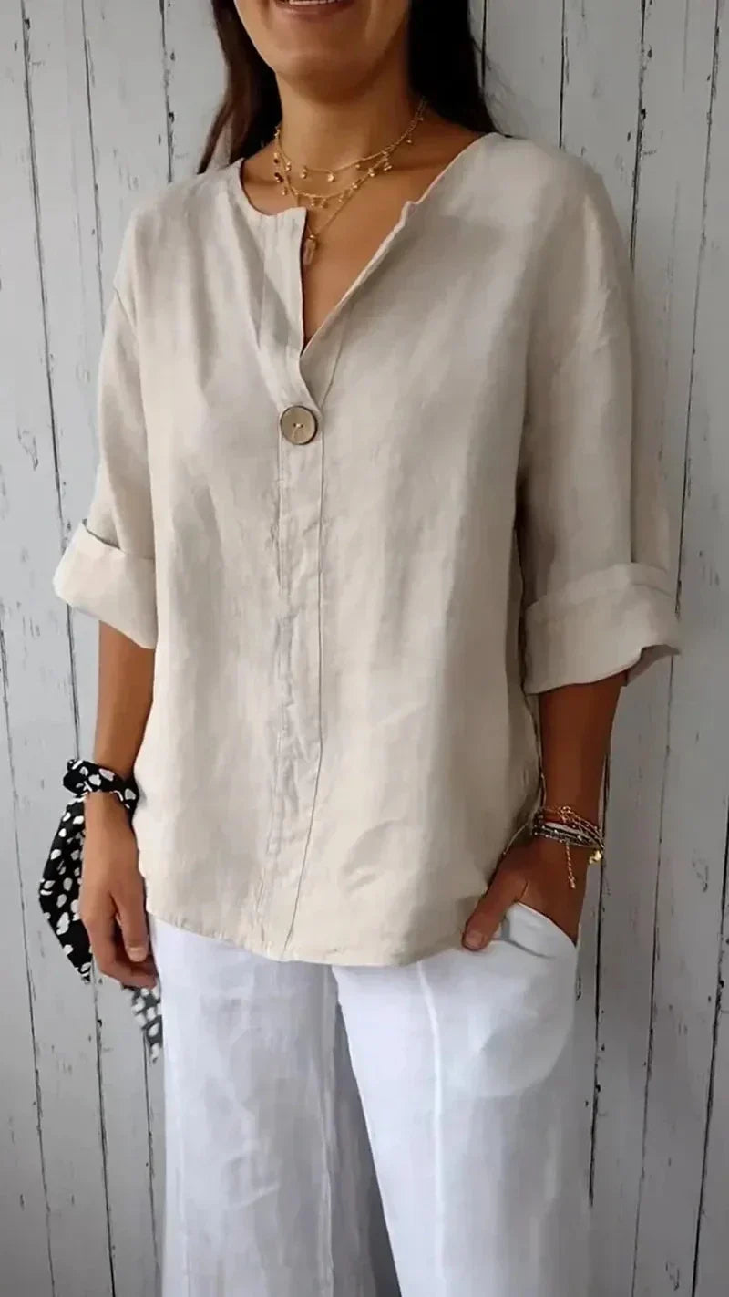 Sylis | V-neck Mid-Sleeve Shirt