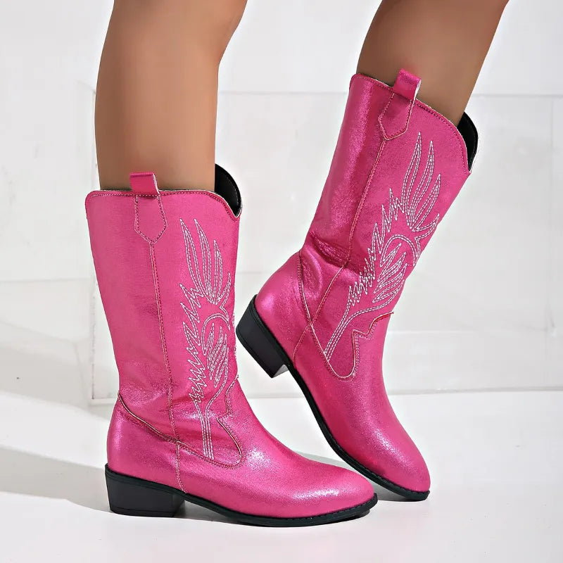 Sylis | Stylish PU Leather Soft Lining Cowboy Boots