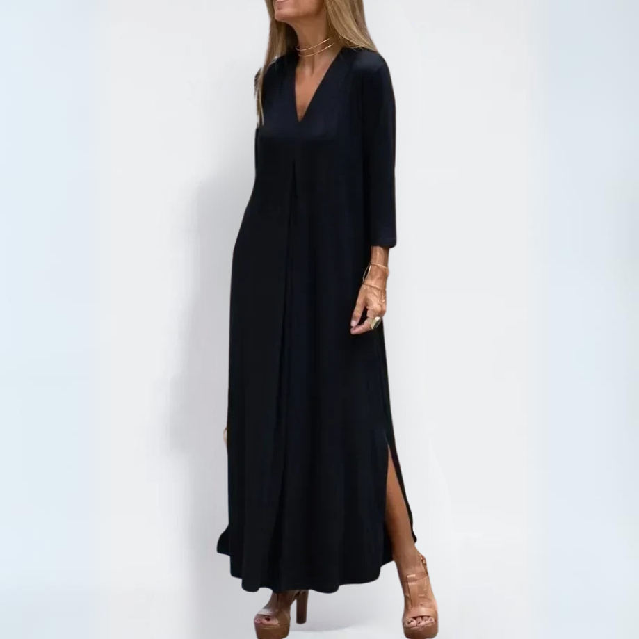 Sylis | Elegant V-Neck Long Dress