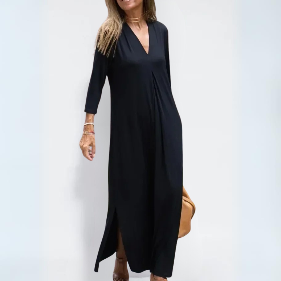 Sylis | Elegant V-Neck Long Dress