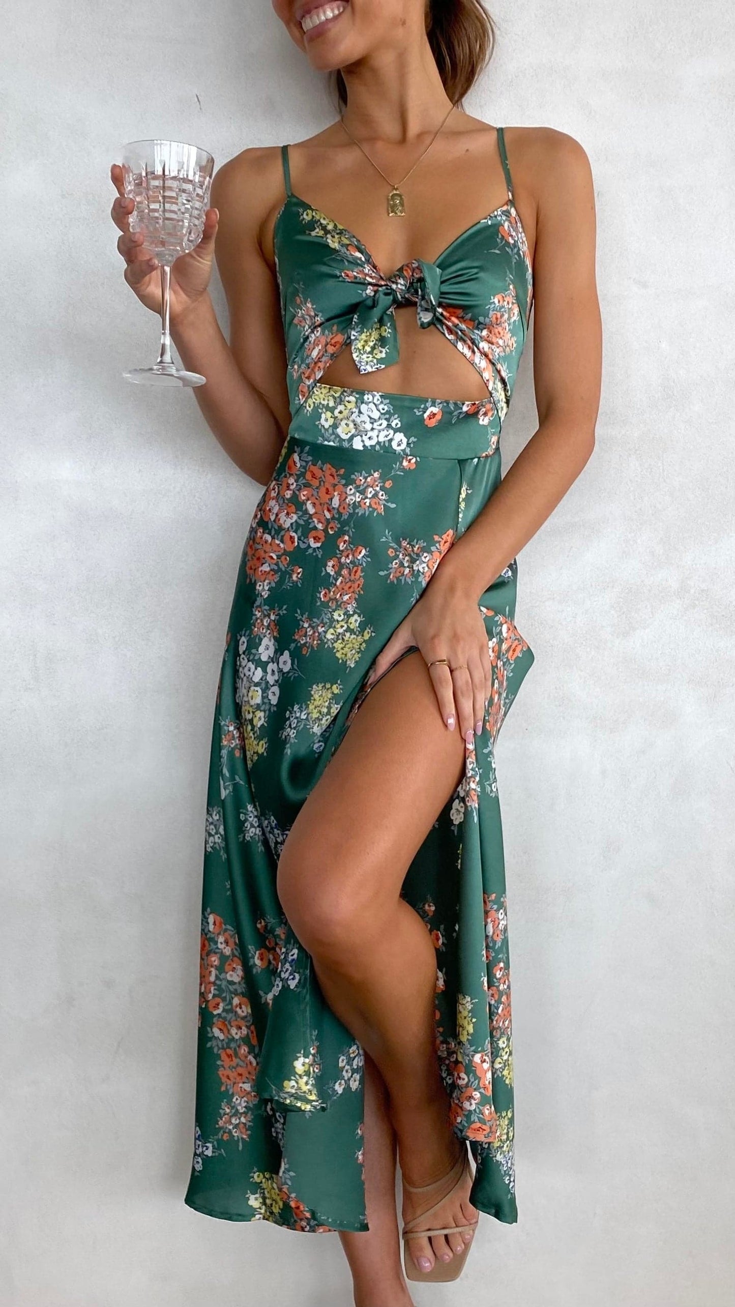 Sylis | Green Floral Dress