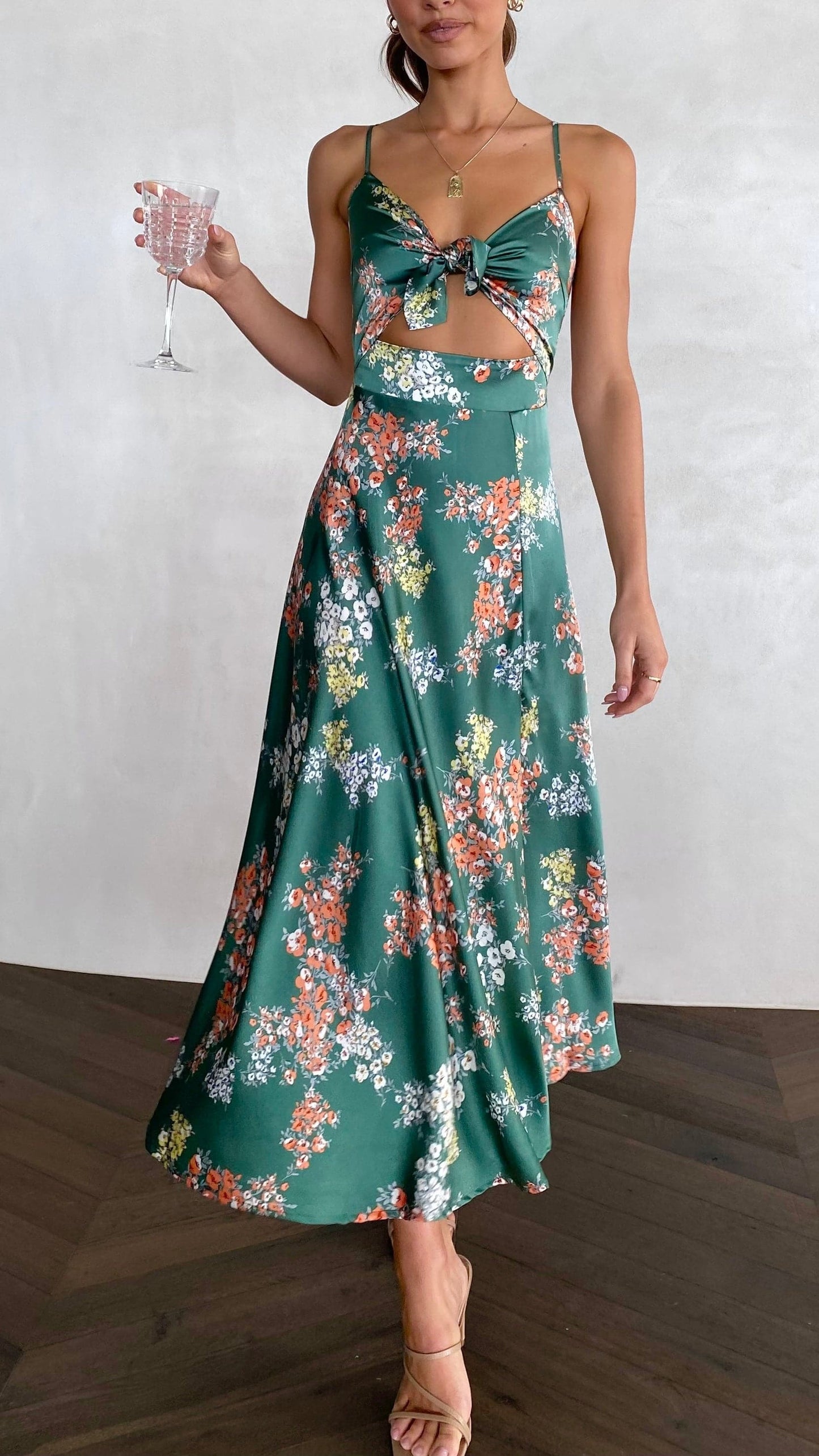 Sylis | Green Floral Dress