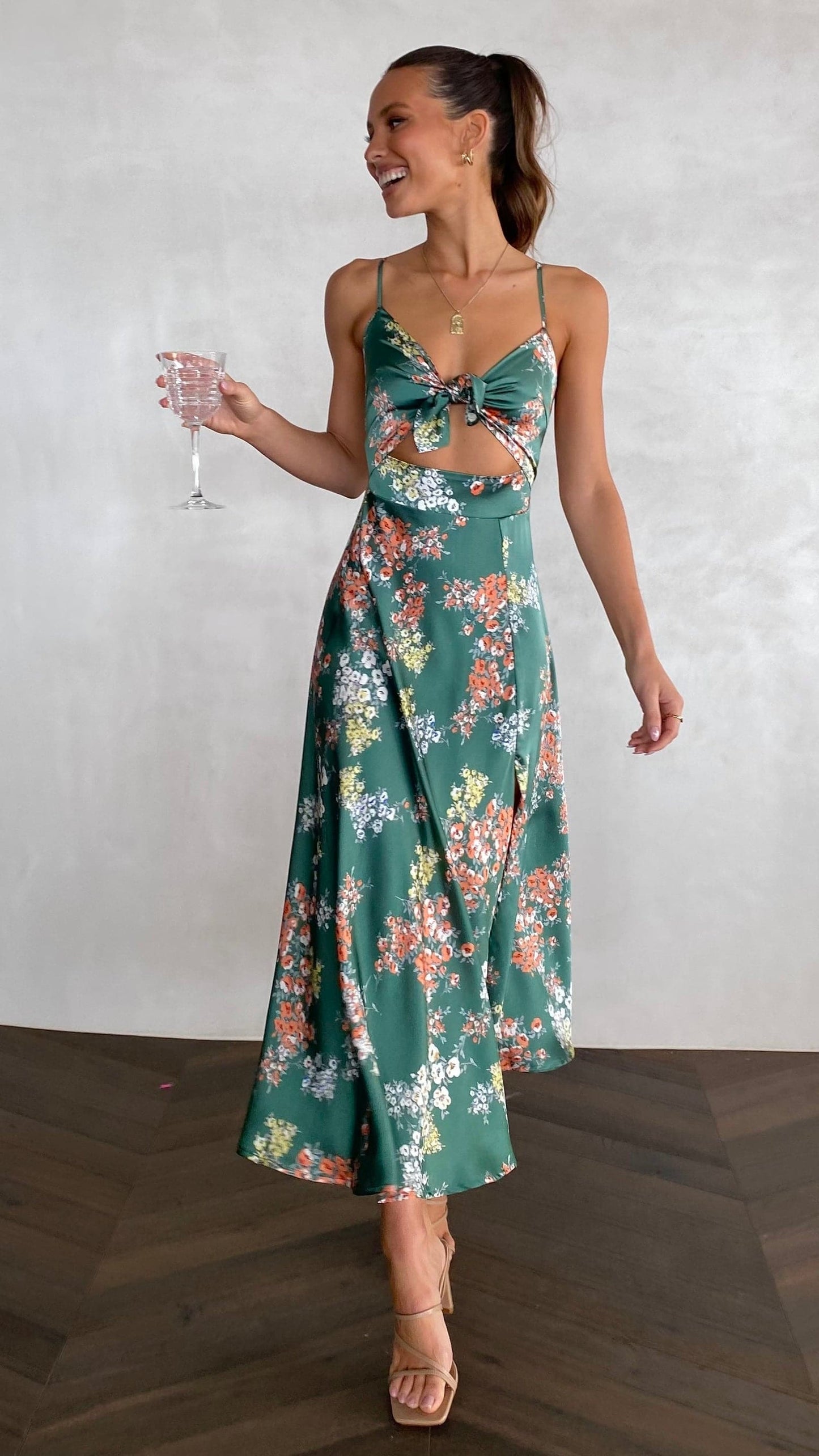 Sylis | Green Floral Dress