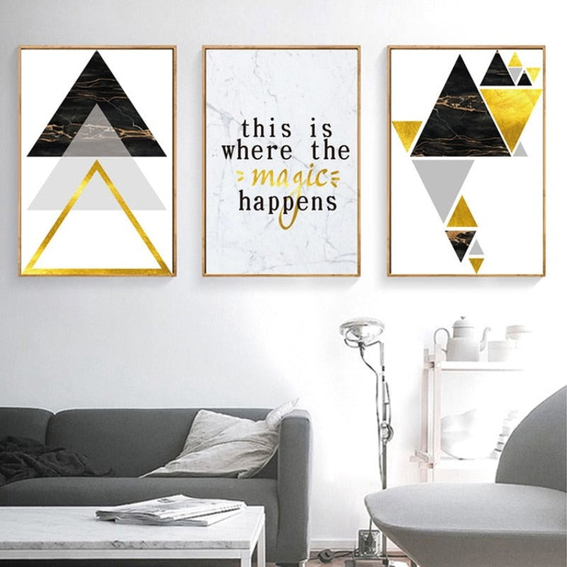 Modern Abstract Geometry Triangles - Canvas Wall Art Painting