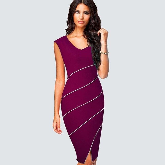 Sylis | Striped Fitted Sheath Dress