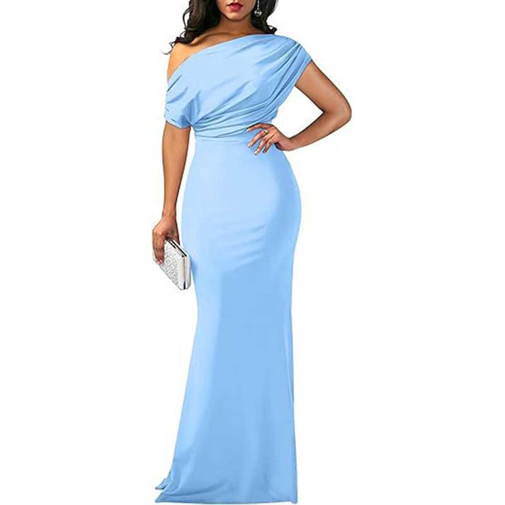 Sylis | Elegant High-Neck Slit Dress