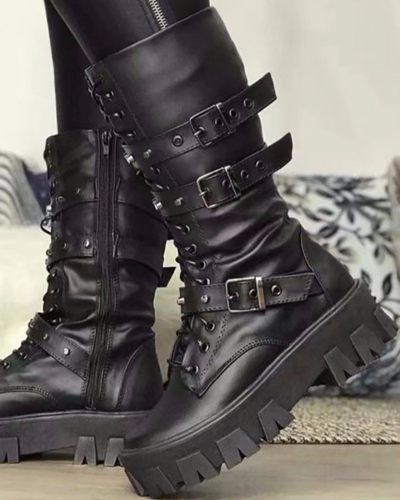 Sylis | Boots with zipper and buckles