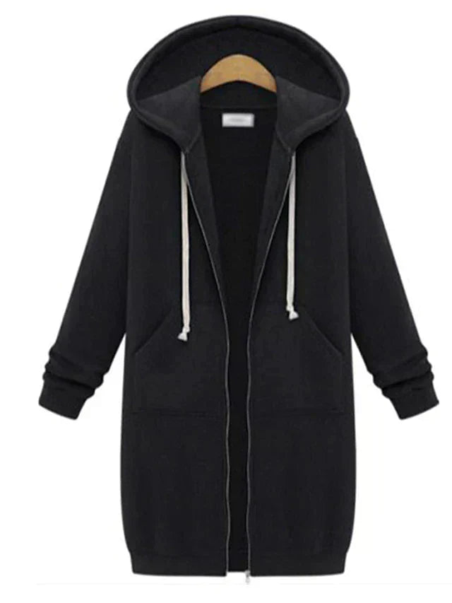 Sylis-Mode | Zip-Up Hoodie knee-length