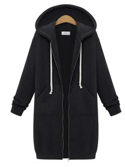 Sylis-Mode | Zip-Up Hoodie knee-length