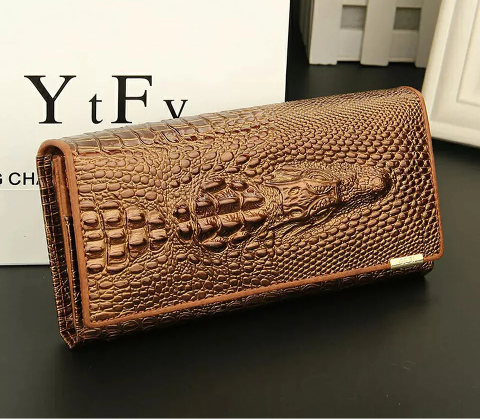 Sylis - Elegant RFID Wallet with Crocodile Embossing