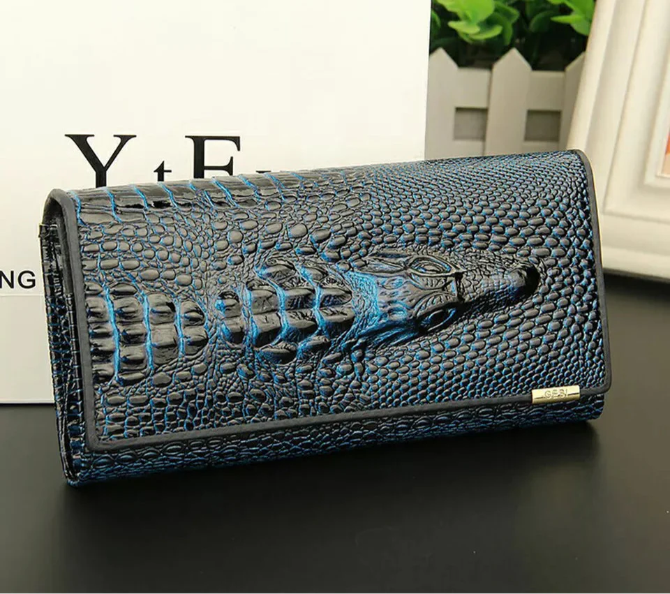 Sylis - Elegant RFID Wallet with Crocodile Embossing