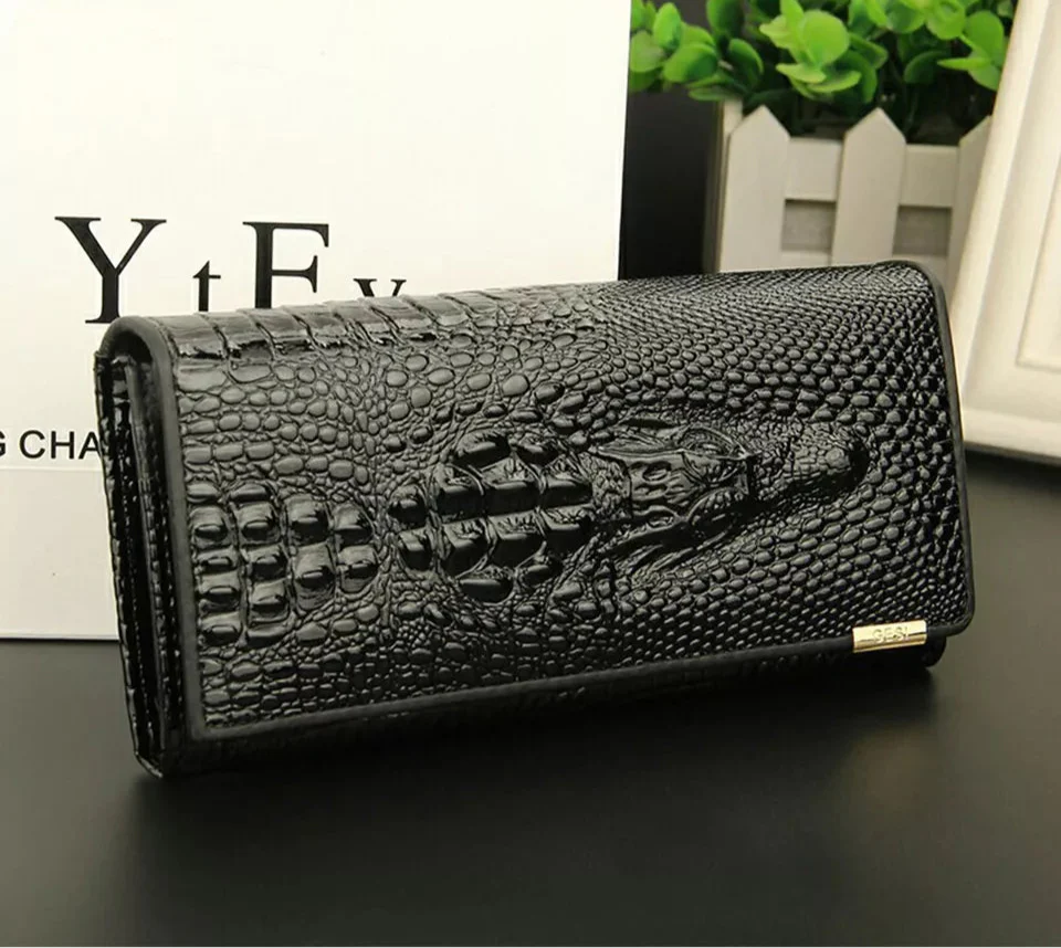 Sylis - Elegant RFID Wallet with Crocodile Embossing