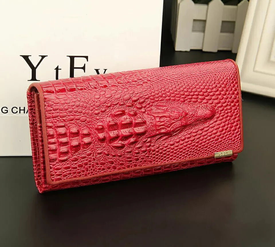 Sylis - Elegant RFID Wallet with Crocodile Embossing