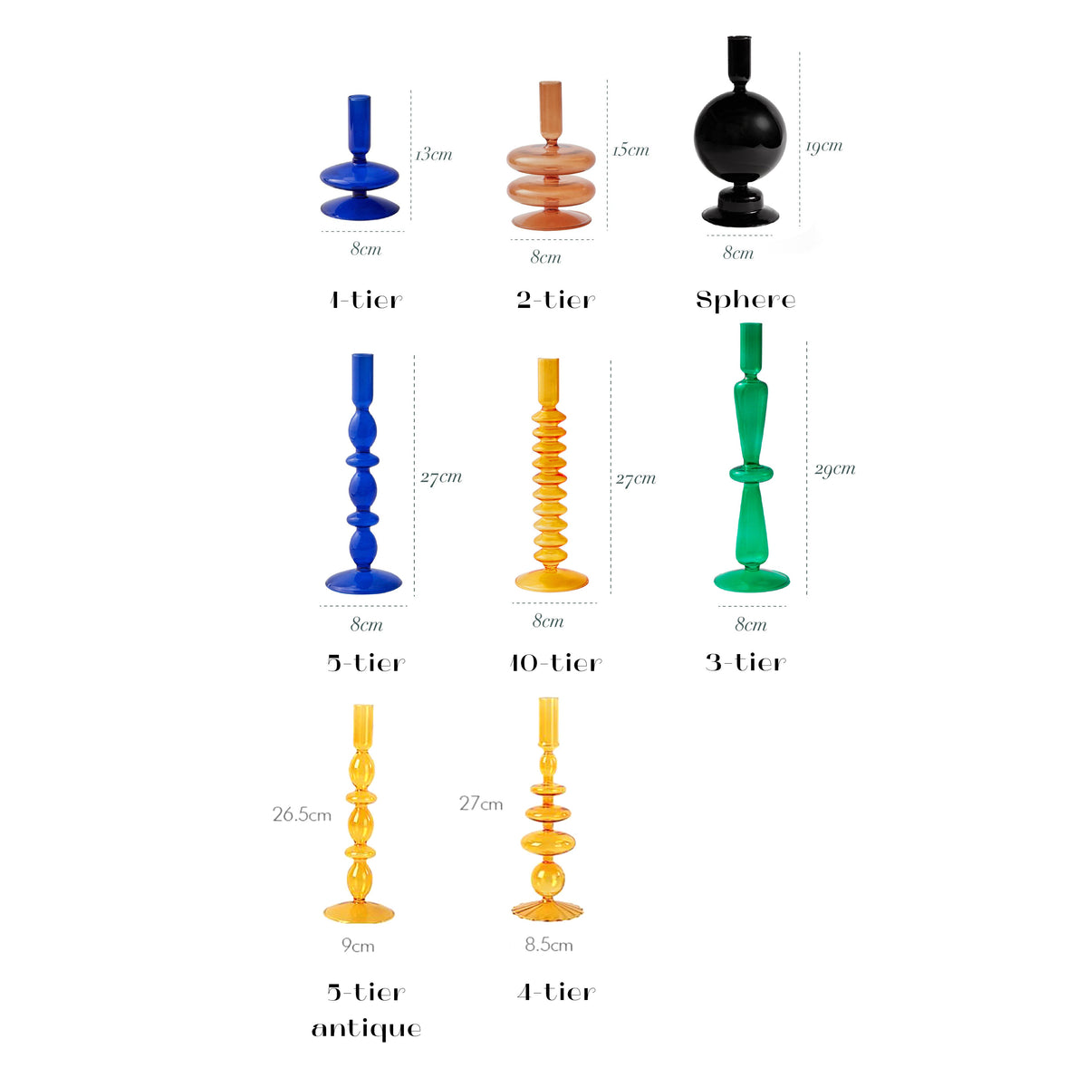 Modern Glass Candleholder-Orange
