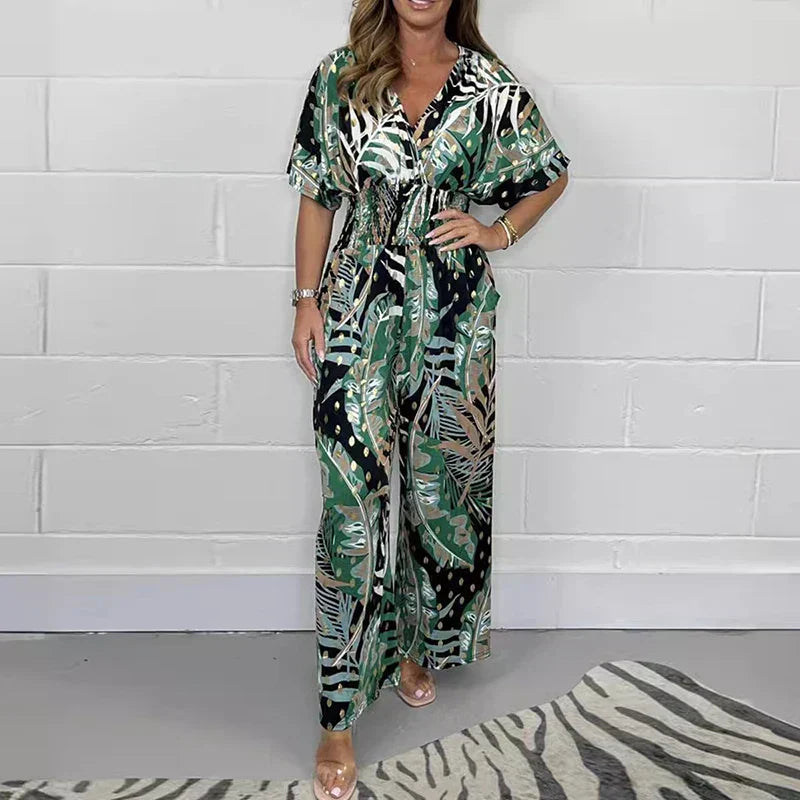 Sylis | Tropical Leaf Print Jumpsuit