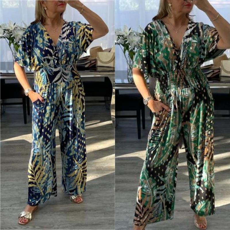 Sylis | Tropical Leaf Print Jumpsuit