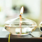 Transparent Oil Lamp Made of Glass as Candle Holder