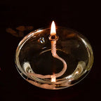 Transparent Oil Lamp Made of Glass as Candle Holder