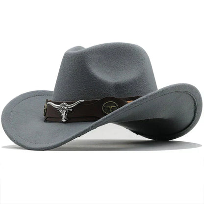 Sylis-Mode - Western-style felt hat with bull buckle band