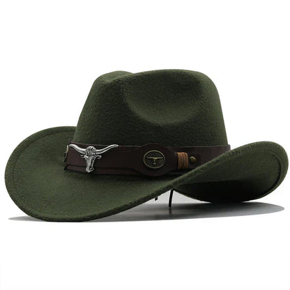 Sylis-Mode - Western-style felt hat with bull buckle band