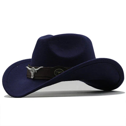 Sylis-Mode - Western-style felt hat with bull buckle band
