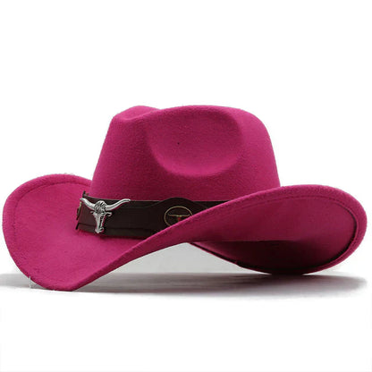 Sylis-Mode - Western-style felt hat with bull buckle band