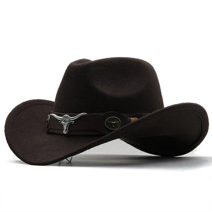 Sylis-Mode - Western-style felt hat with bull buckle band