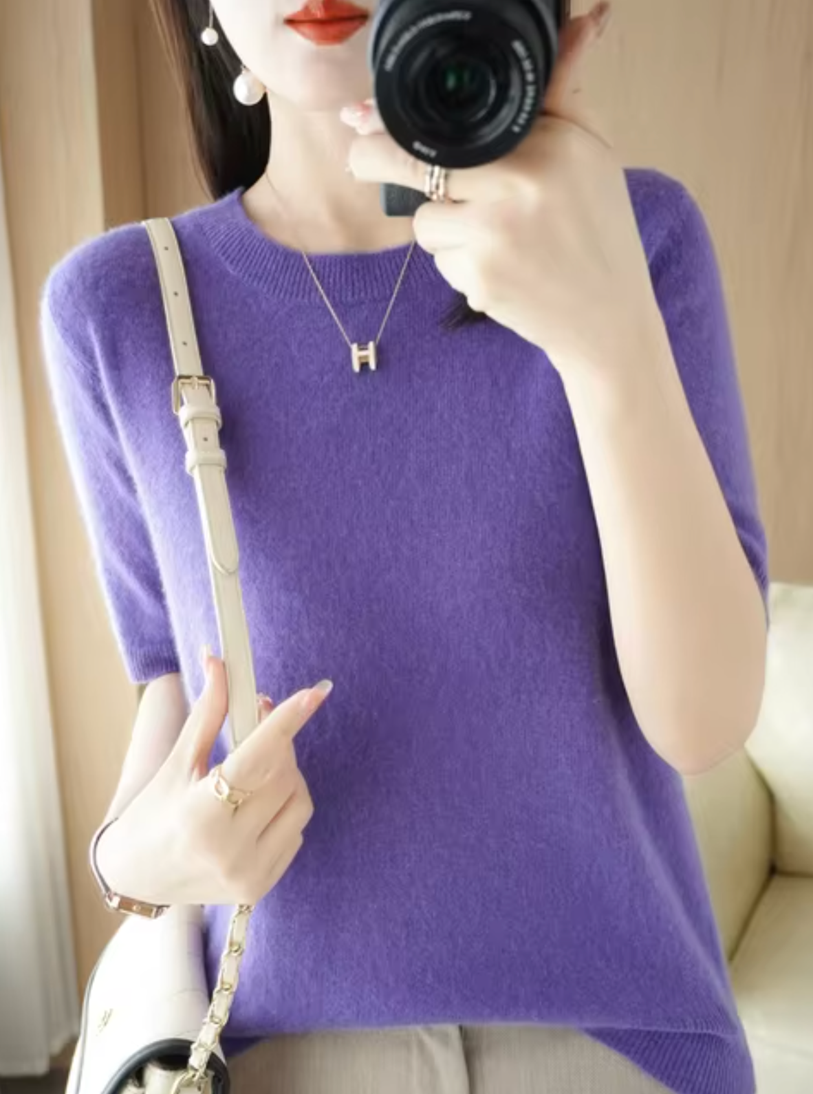 Sylis | Short Sleeve Wool Sweater