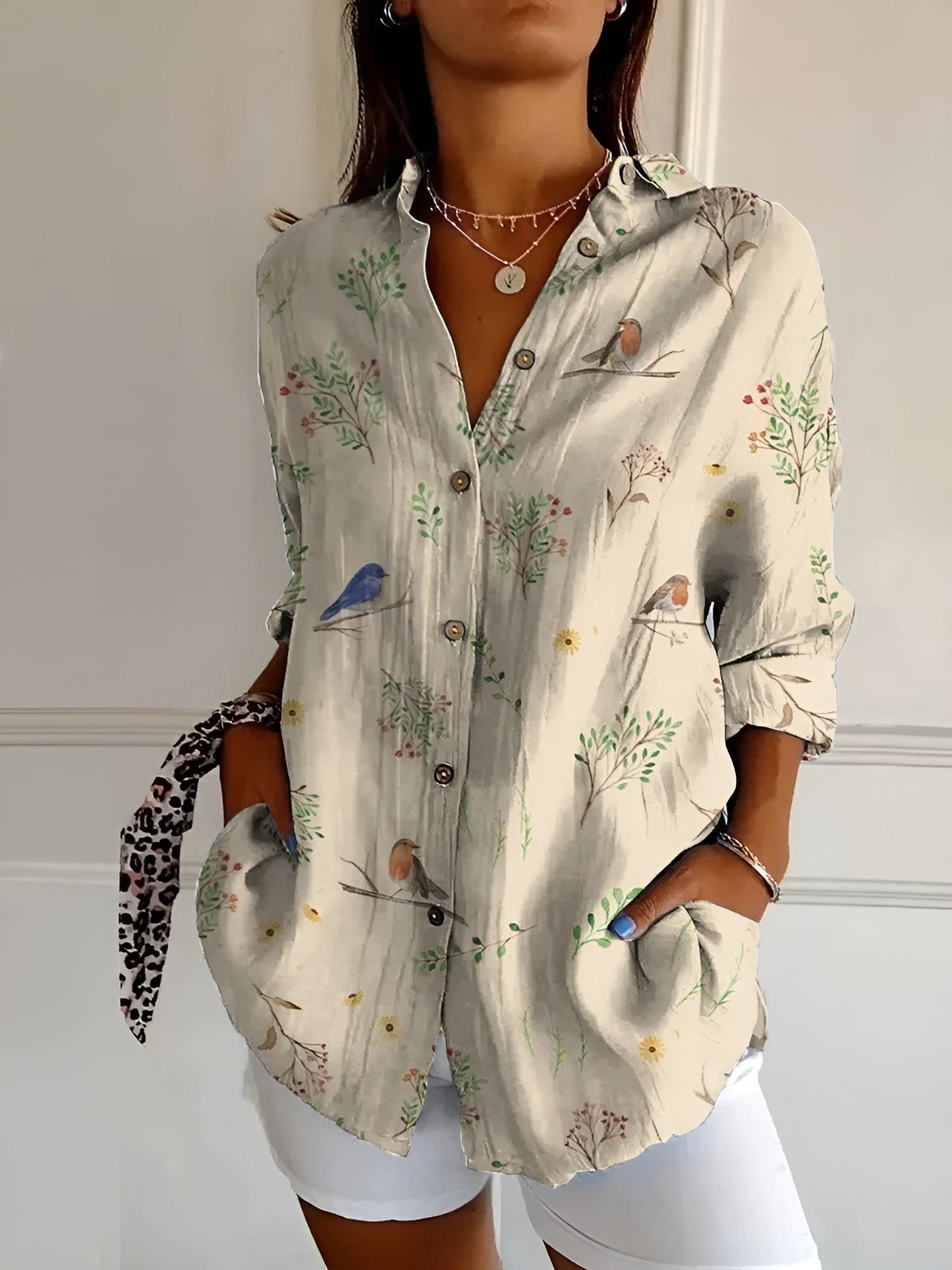 Sylis | Floral Wave Cotton Blouse