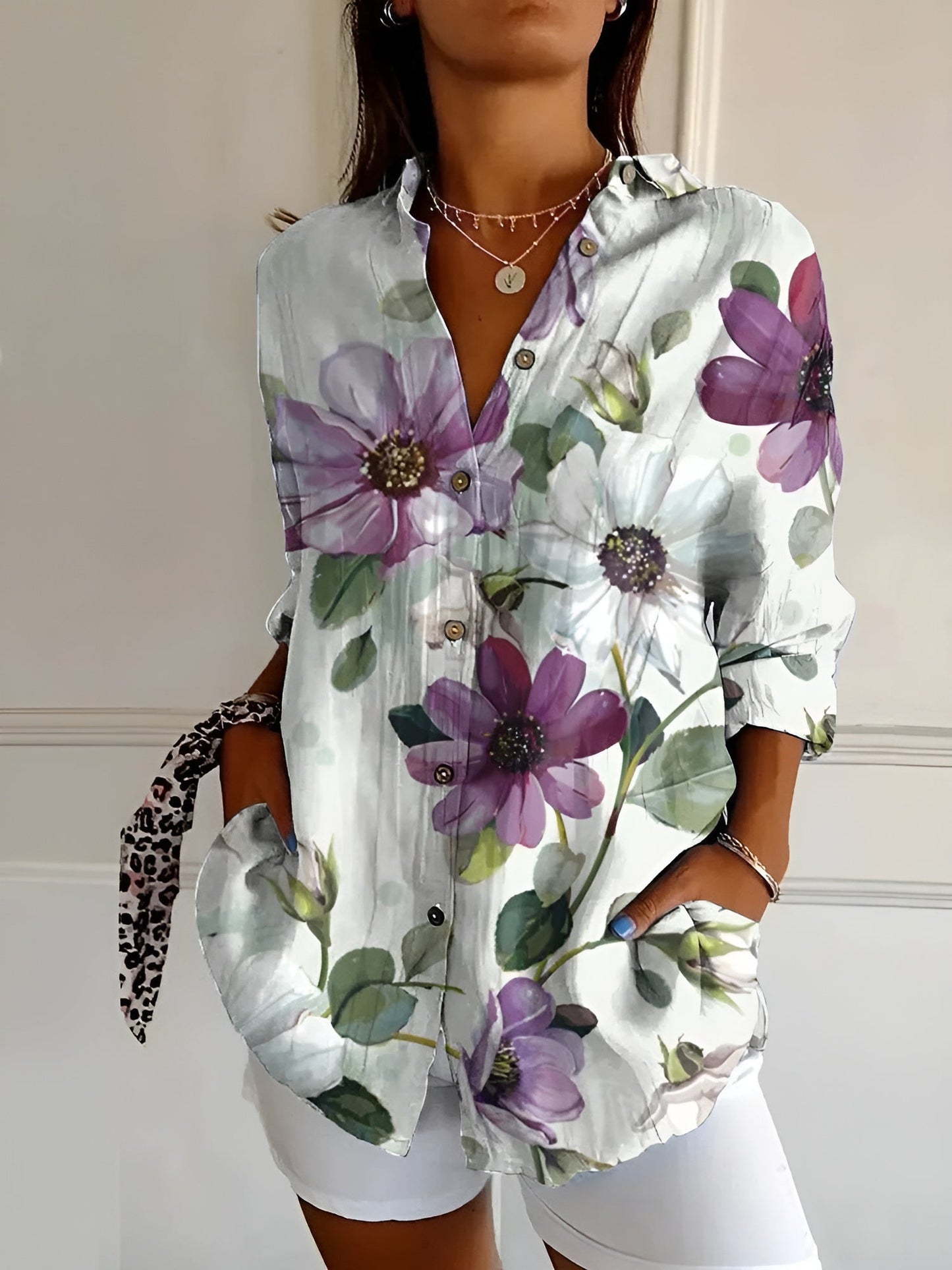 Sylis | Floral Wave Cotton Blouse