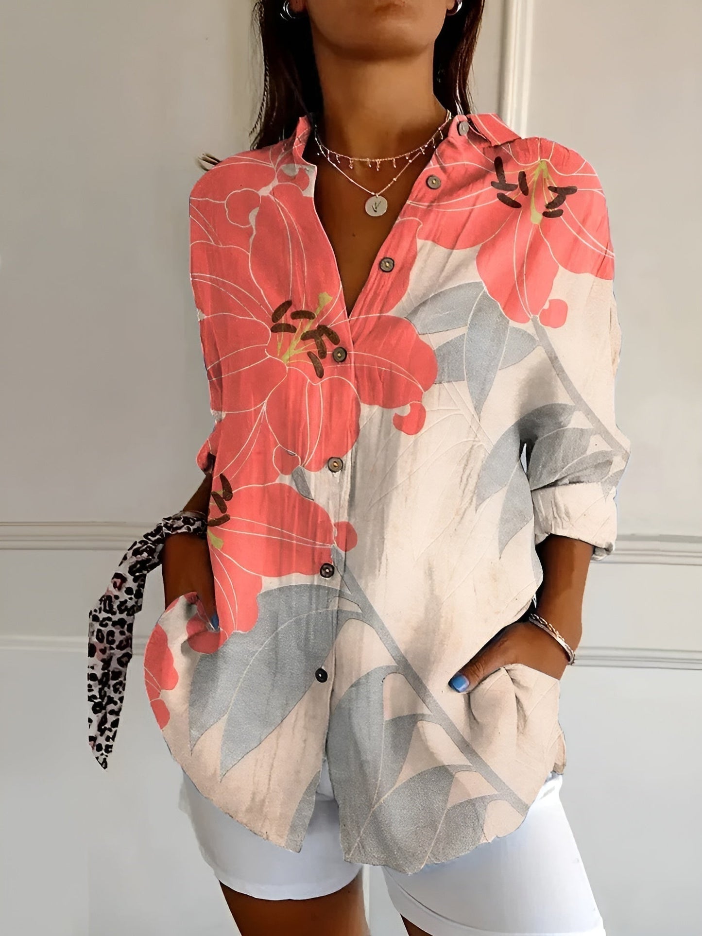 Sylis | Floral Wave Cotton Blouse