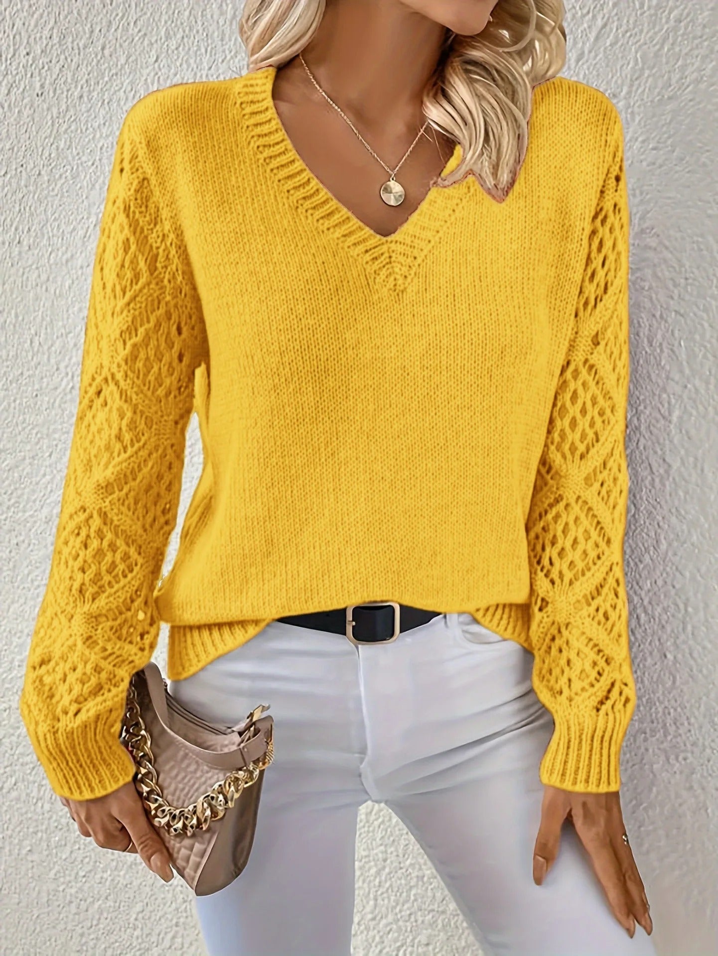 Sylis V neck knit sweater