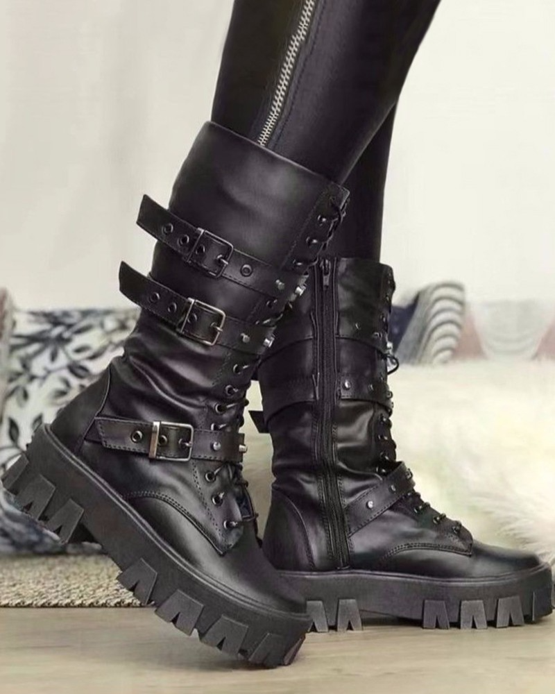 Sylis | Boots with zipper and buckles