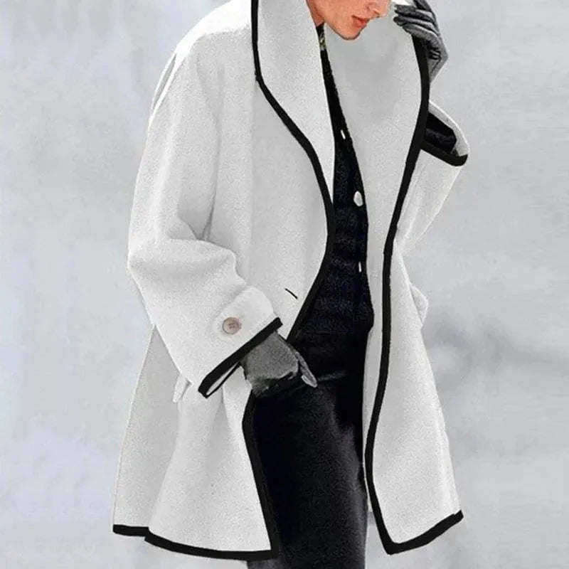 Sylis | Elegant Contrast-Trim Coat