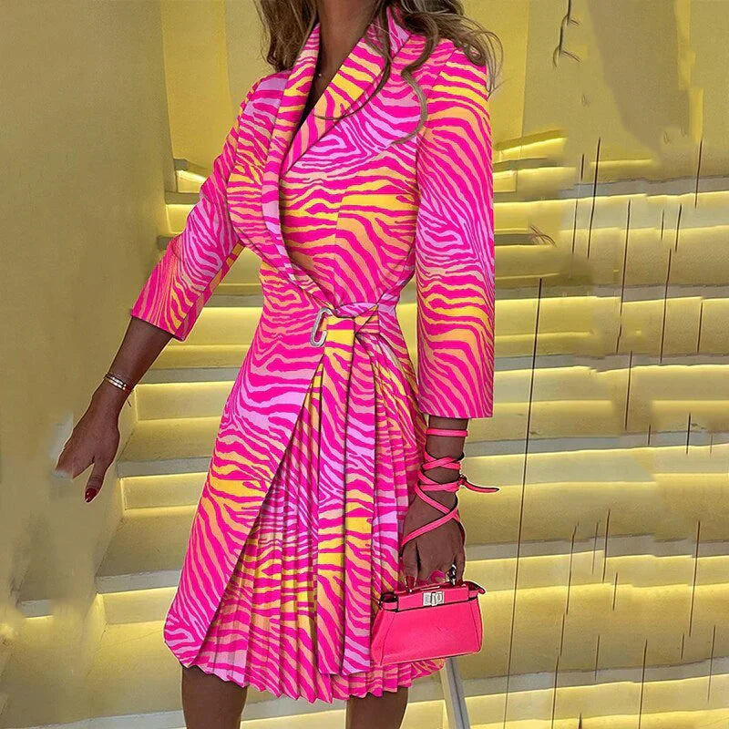 Sylis elegant ribbed neck dress