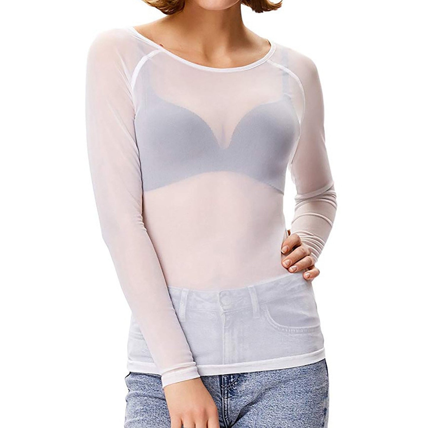 Sylis Top Seductor Transparent with Long Sleeves for Ladies